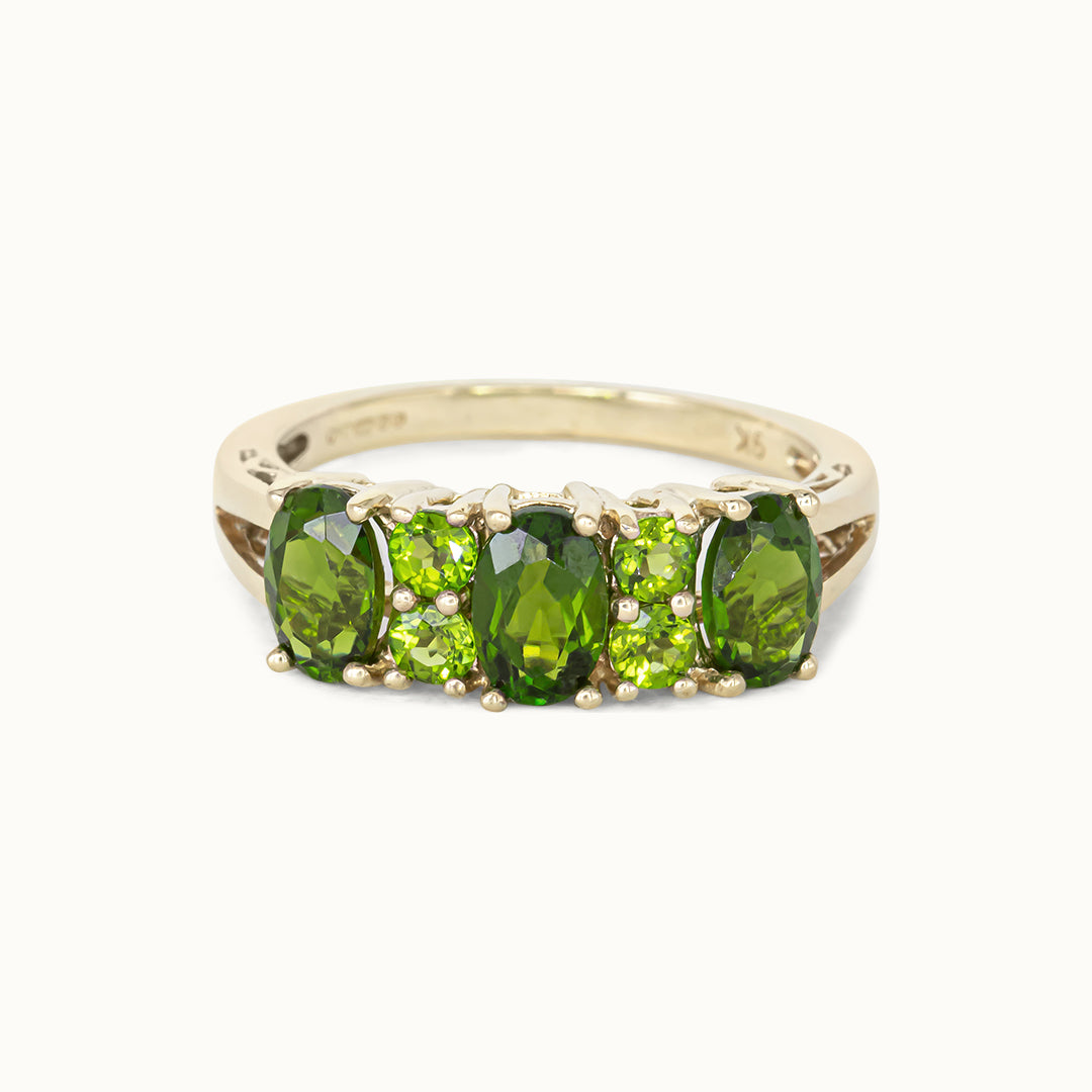 Vintage 9K Diopside ring