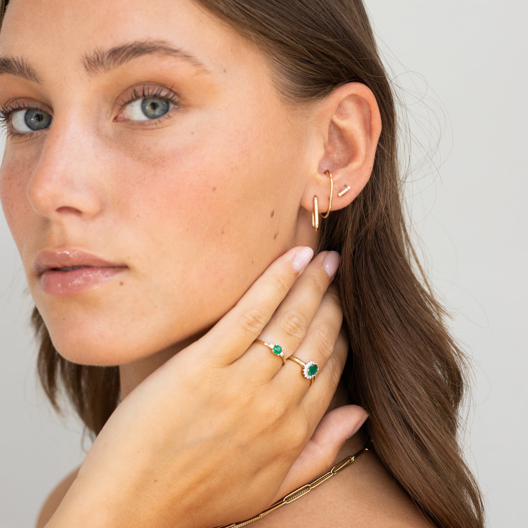 Spencer Petite | 14K Emerald and Diamond