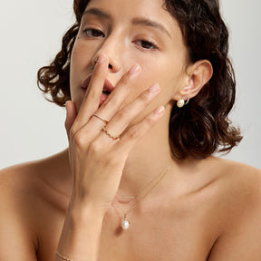 Pearl & Diamond Drop Earrings