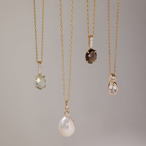 Amber Rookkwarts & Diamant Hanger