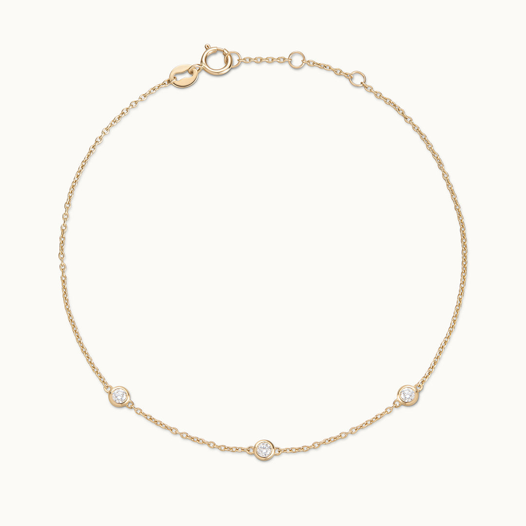 Dawn 14K Triple Diamant Armband