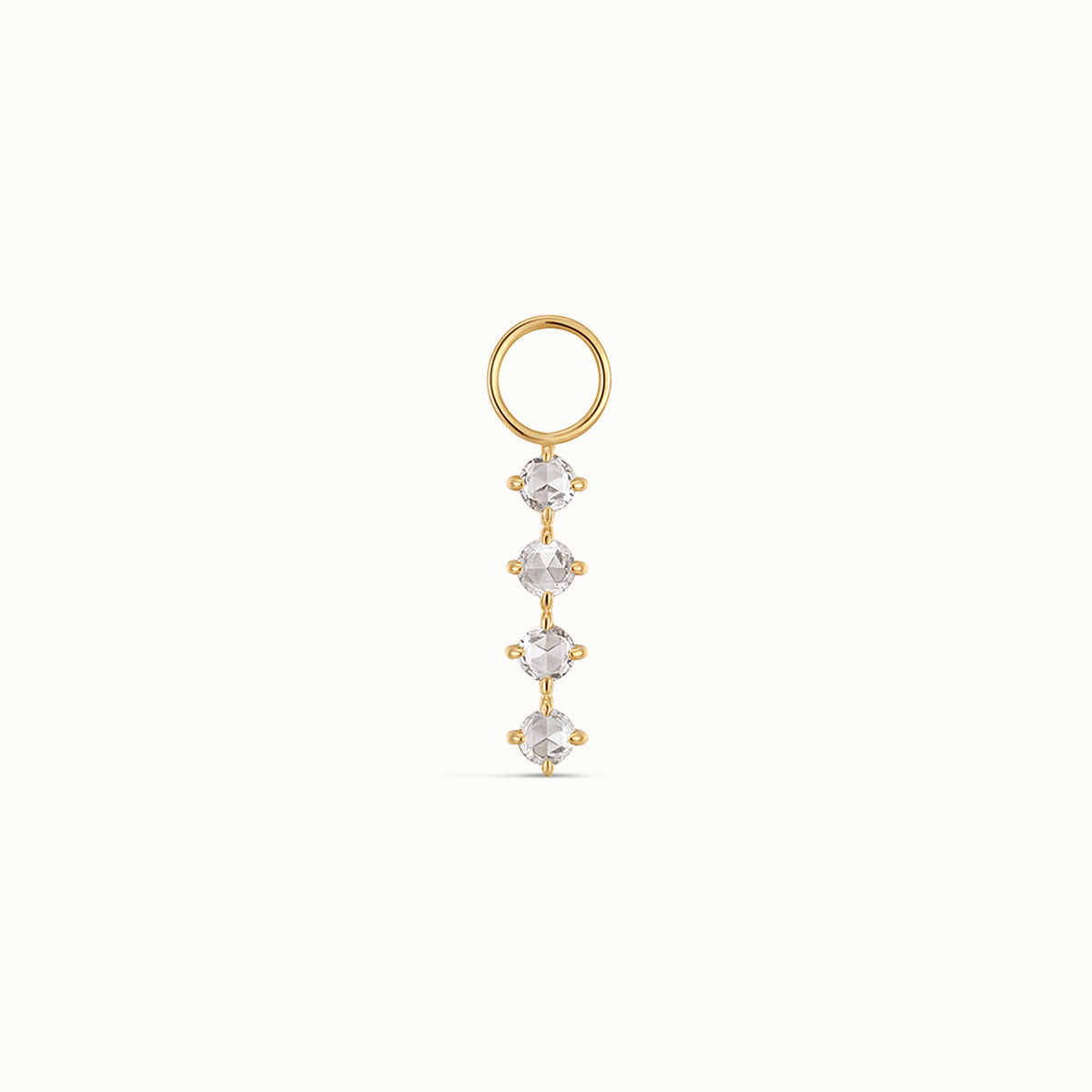 Witte Saffier Oorbel Hanger