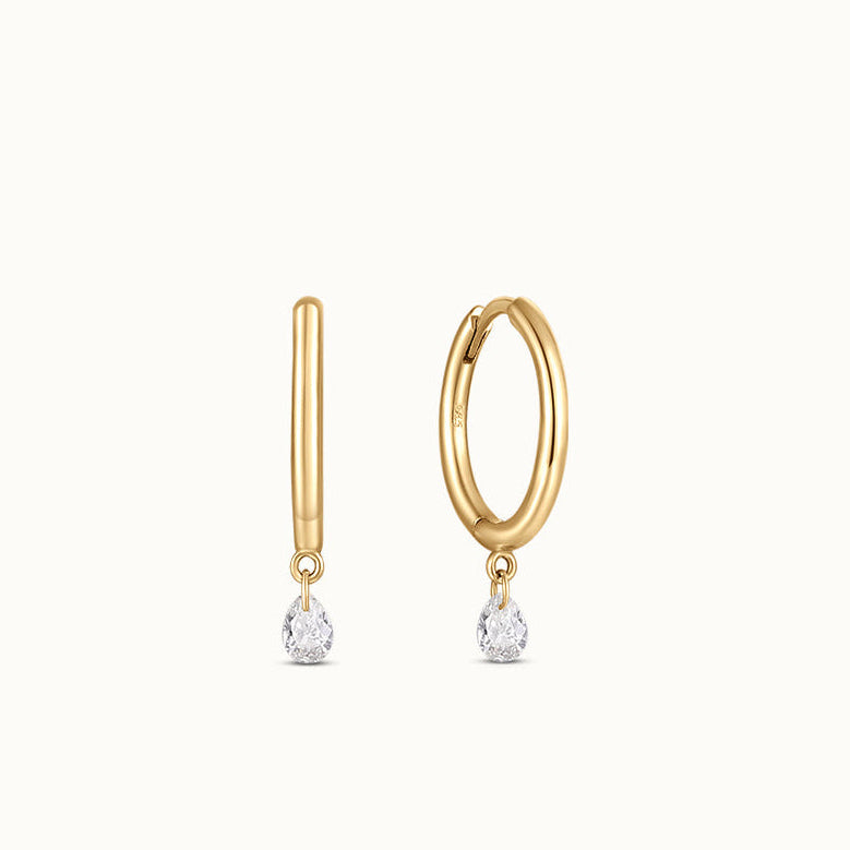 Radiant Diamond Huggie Hoops