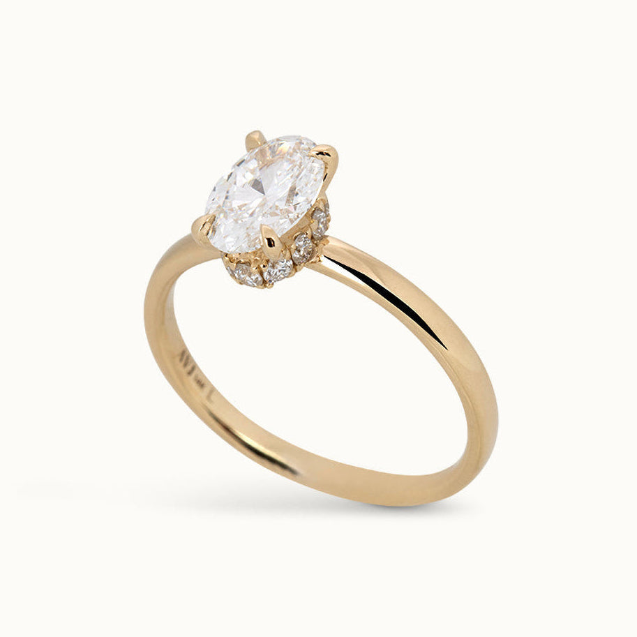 Ovaal Geslepen 1 ct met Hidden Halo