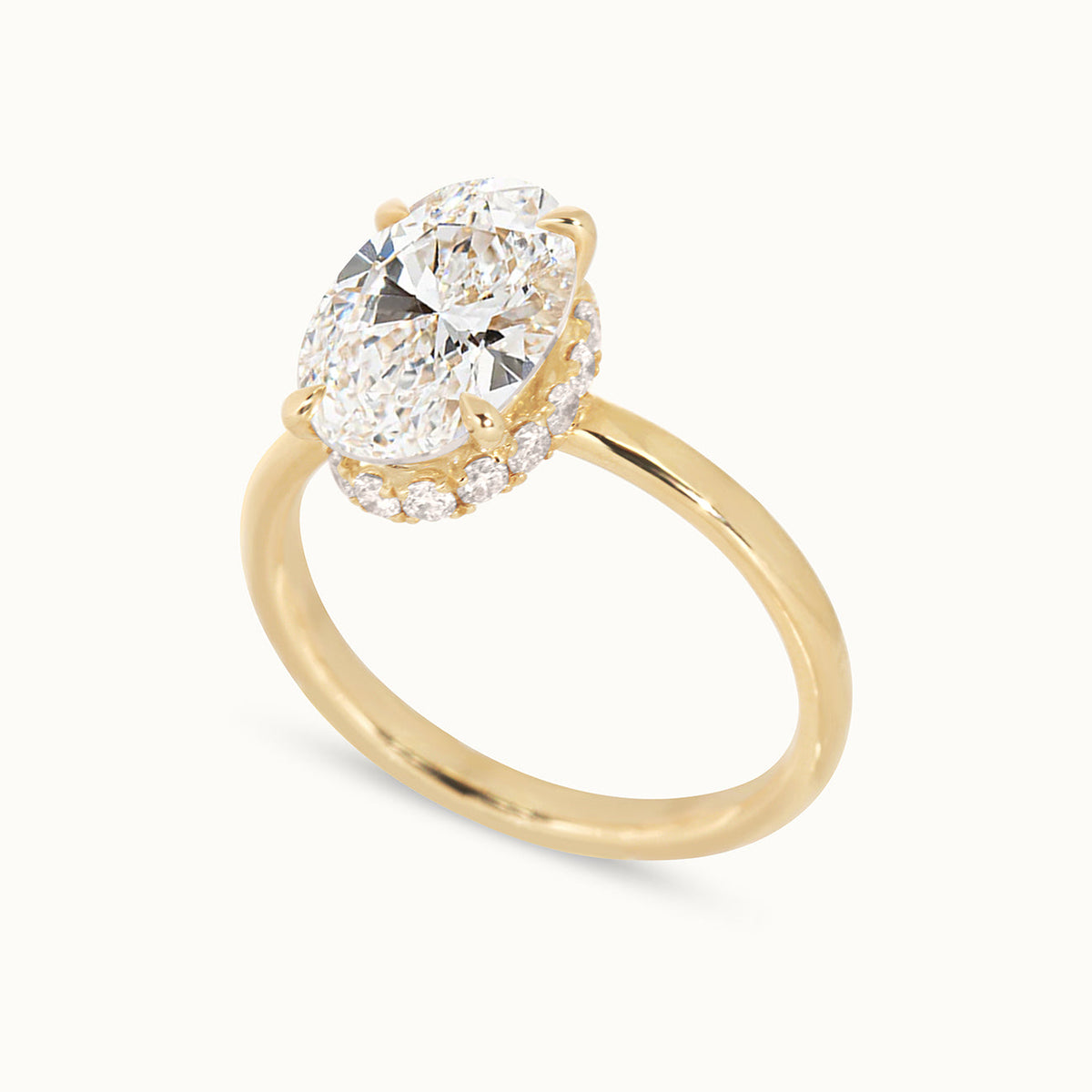 Oval Cut 3 ct with Hidden Halo