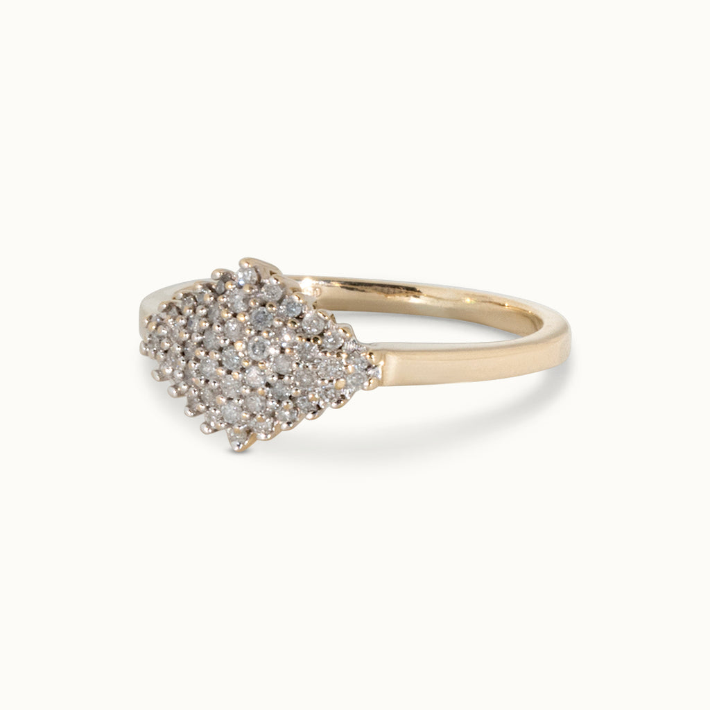 Vintage 9K Diamant Rhombus Ring