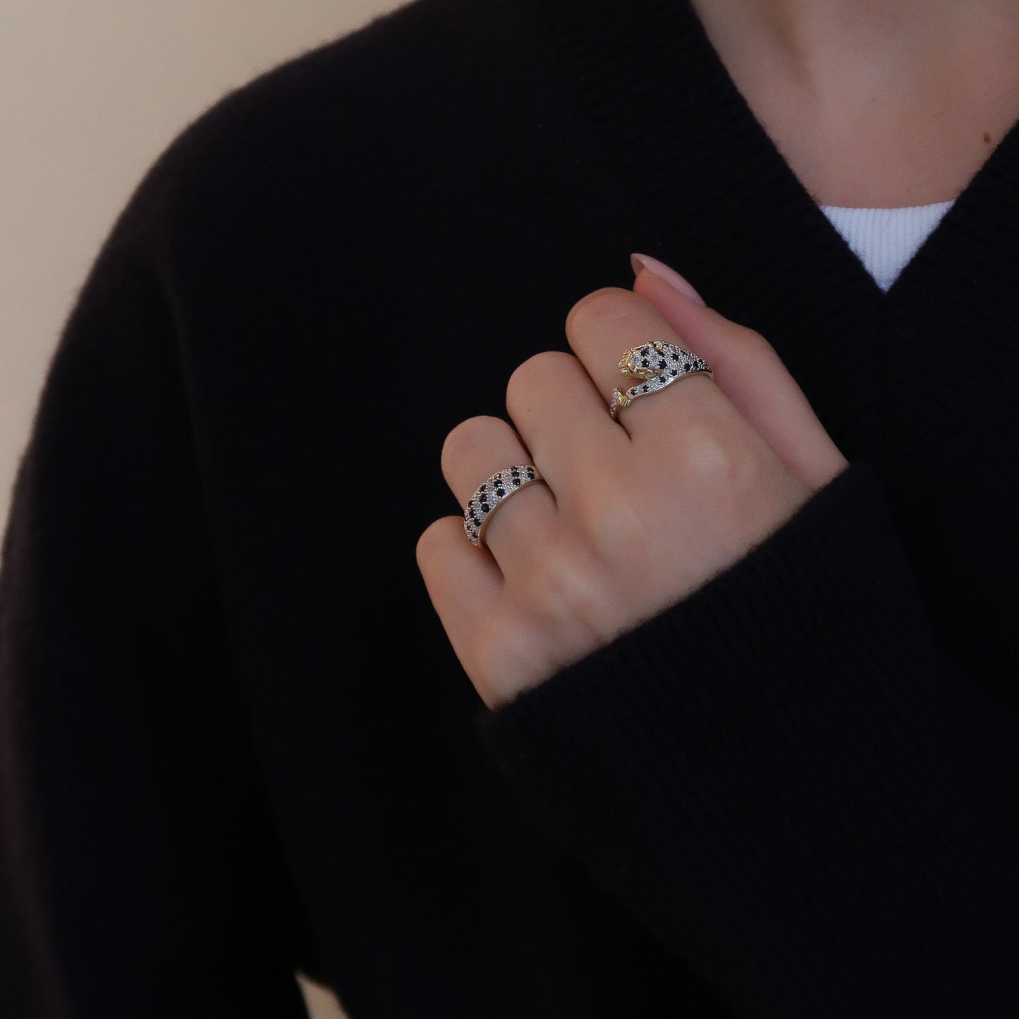 Vintage 9K Geel Saffier & Diamant Ballon Ring