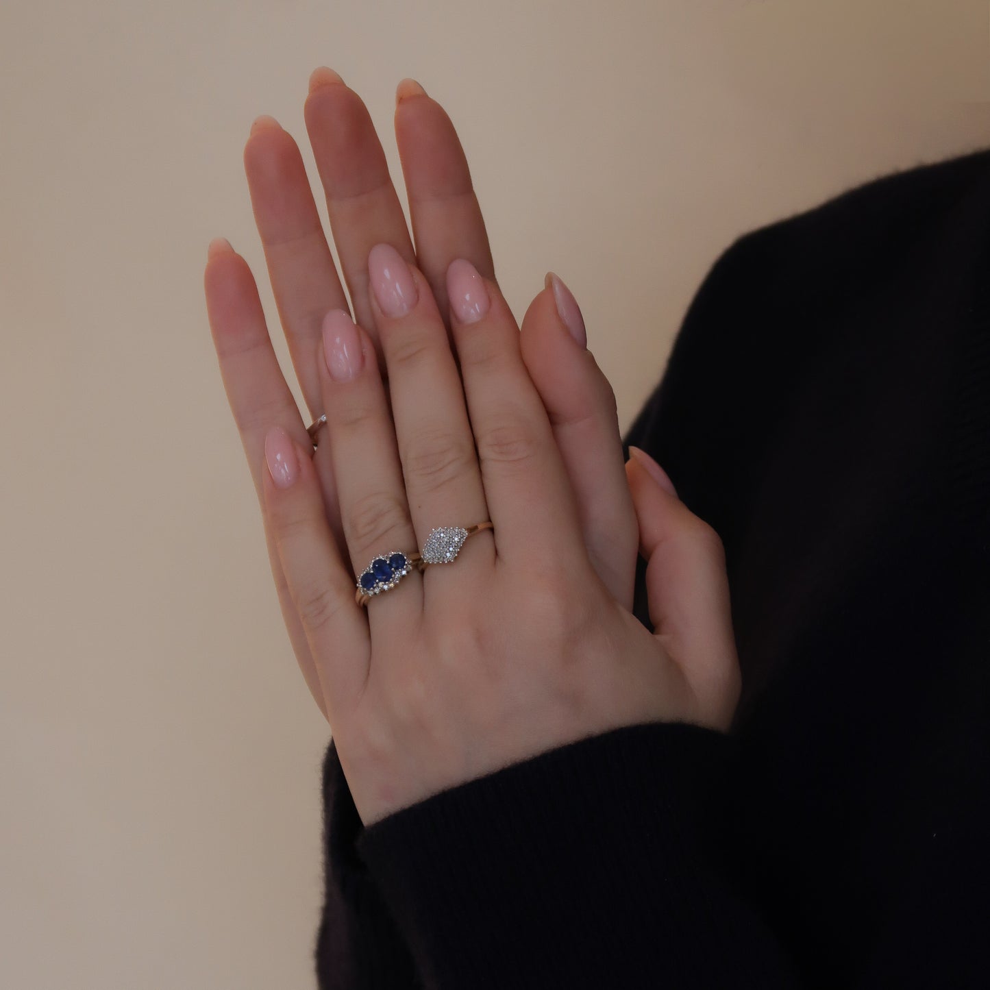 Vintage 9K Diamant Rhombus Ring