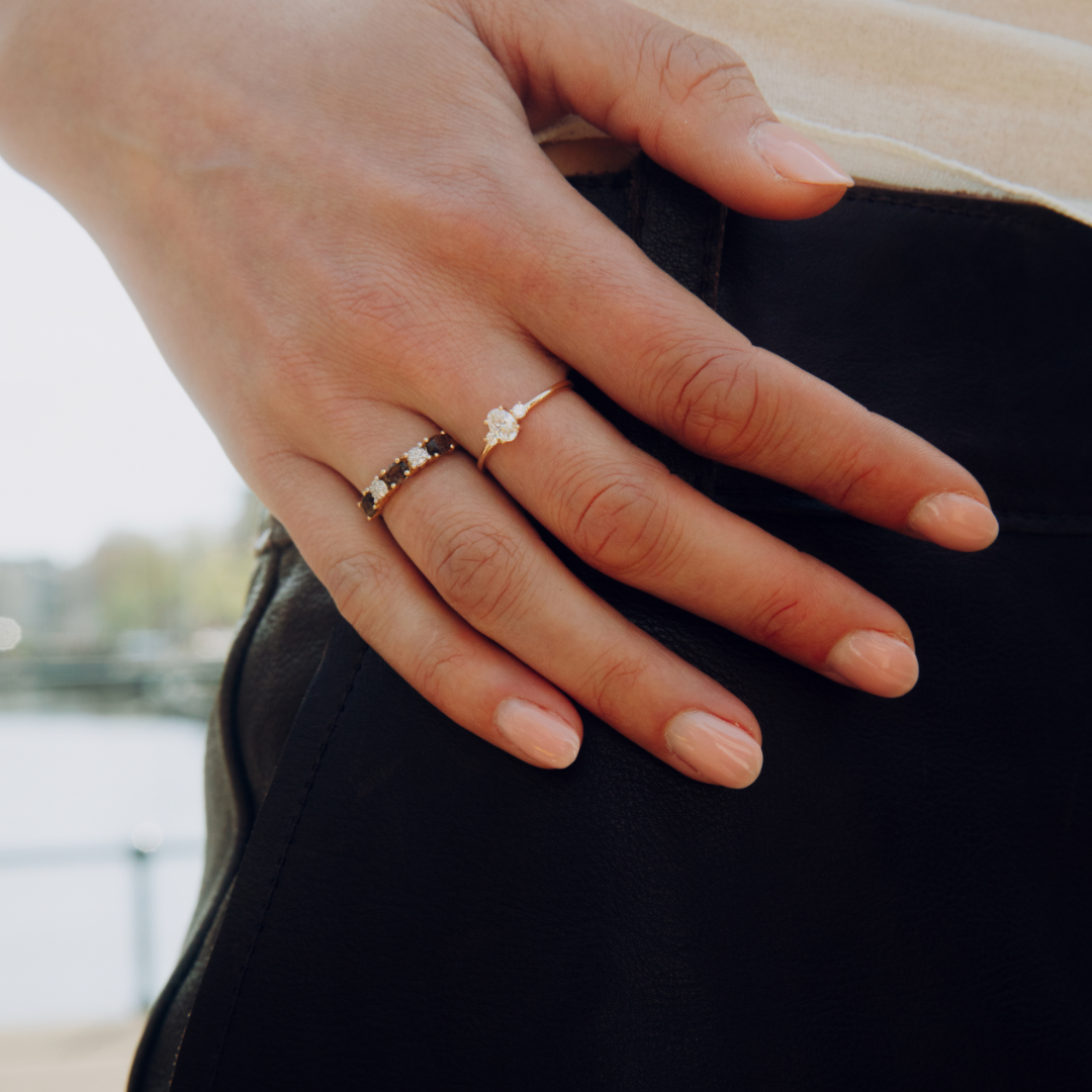 Noble Lemon Quartz & Diamond Ring