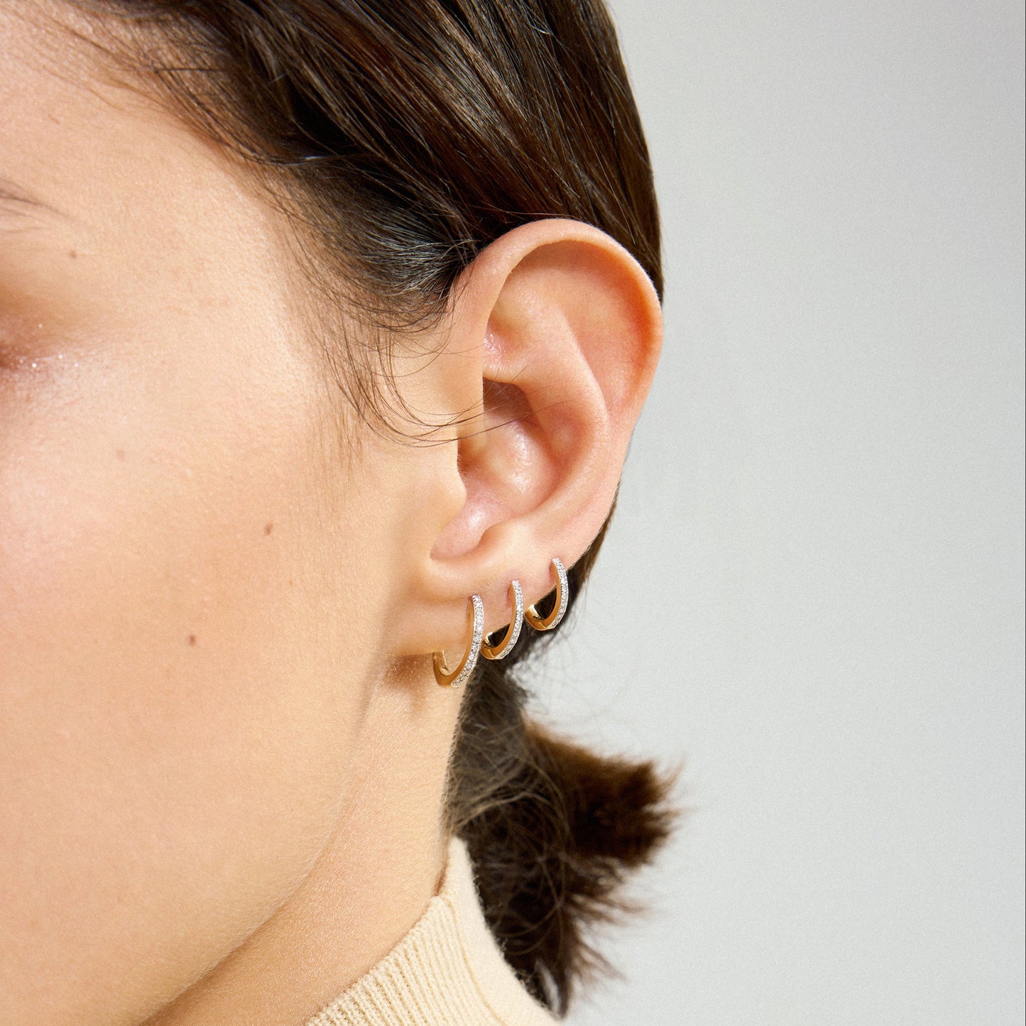 Diamond Standard Huggies 14mm