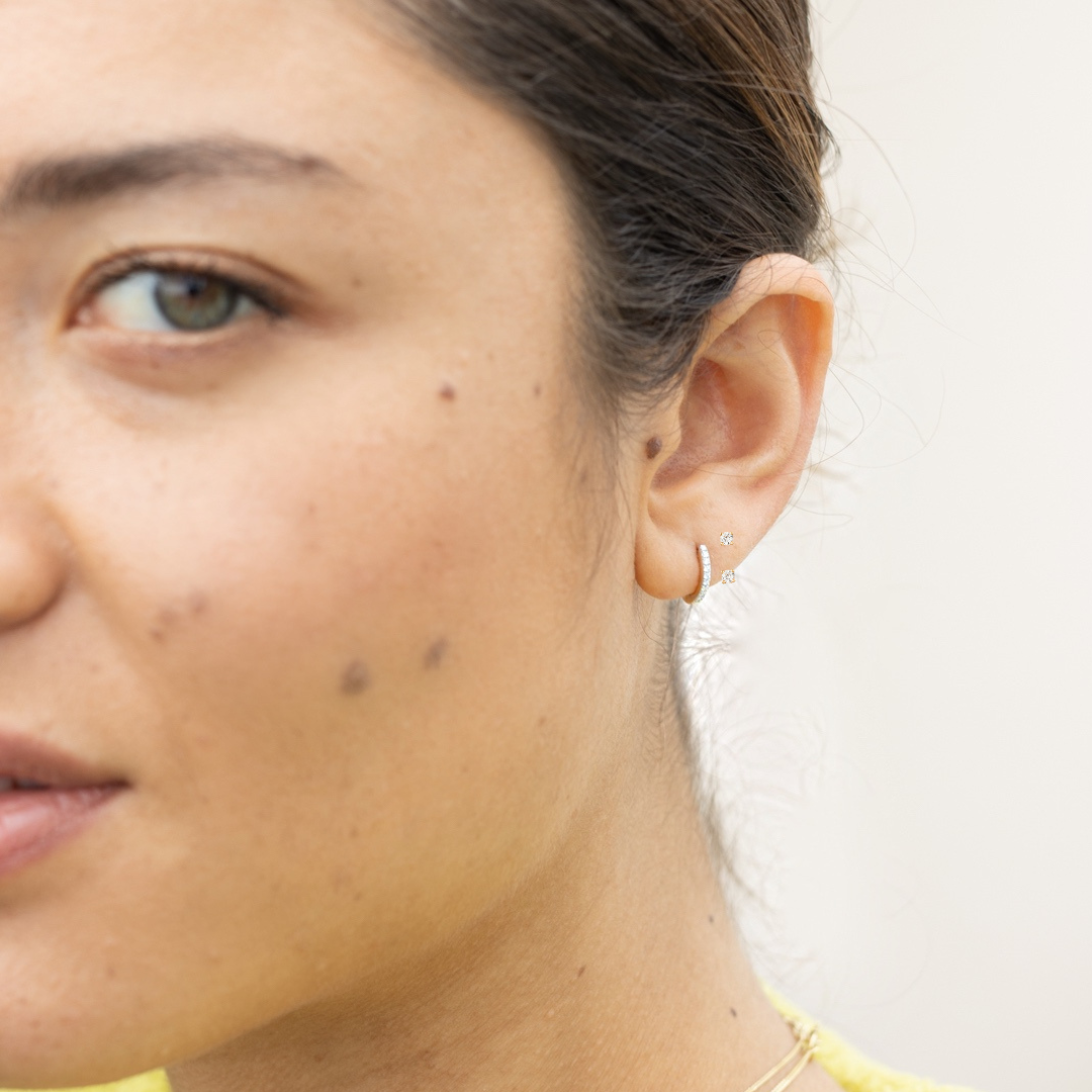 Norma Diamant Huggies 10 mm + Glint Piercing set