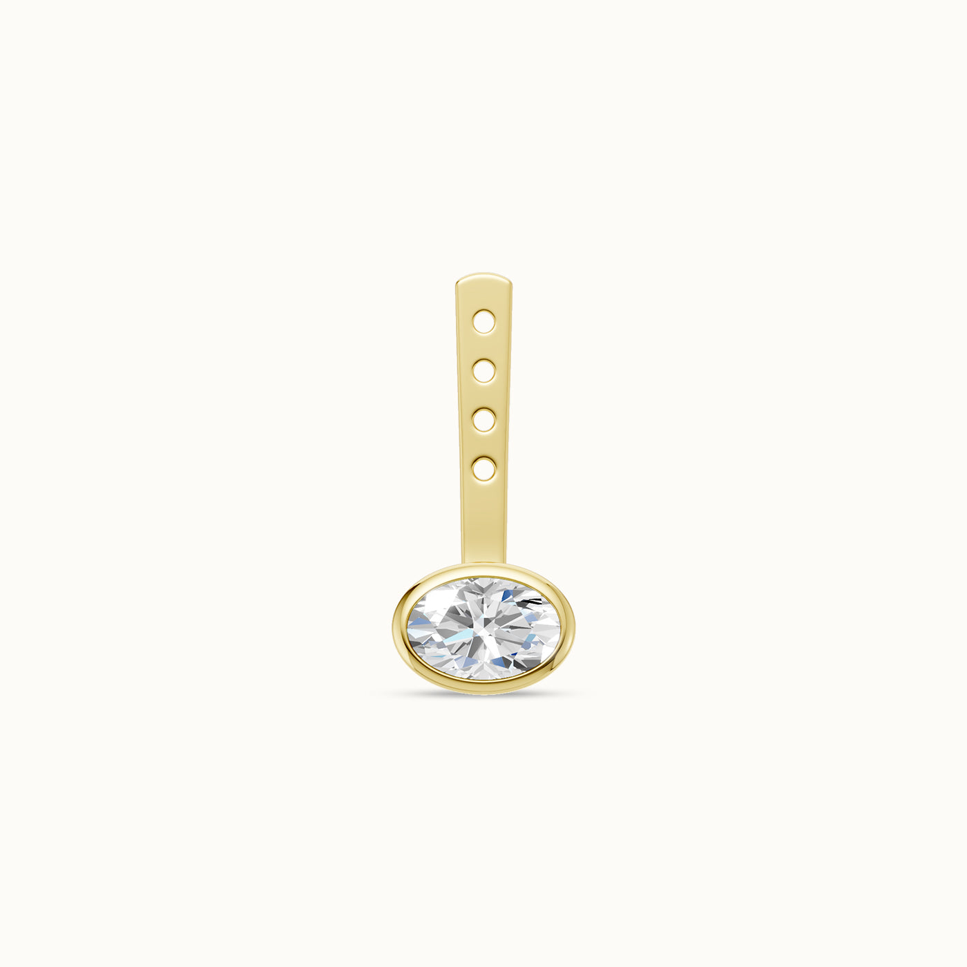 East West Ovaal Bezel Oorbel Jas
