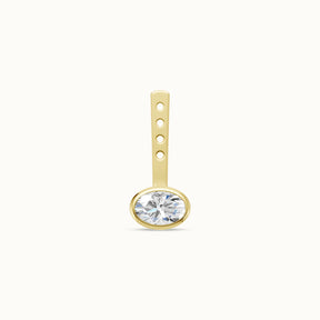 East West Ovaal Bezel Oorbel Jas