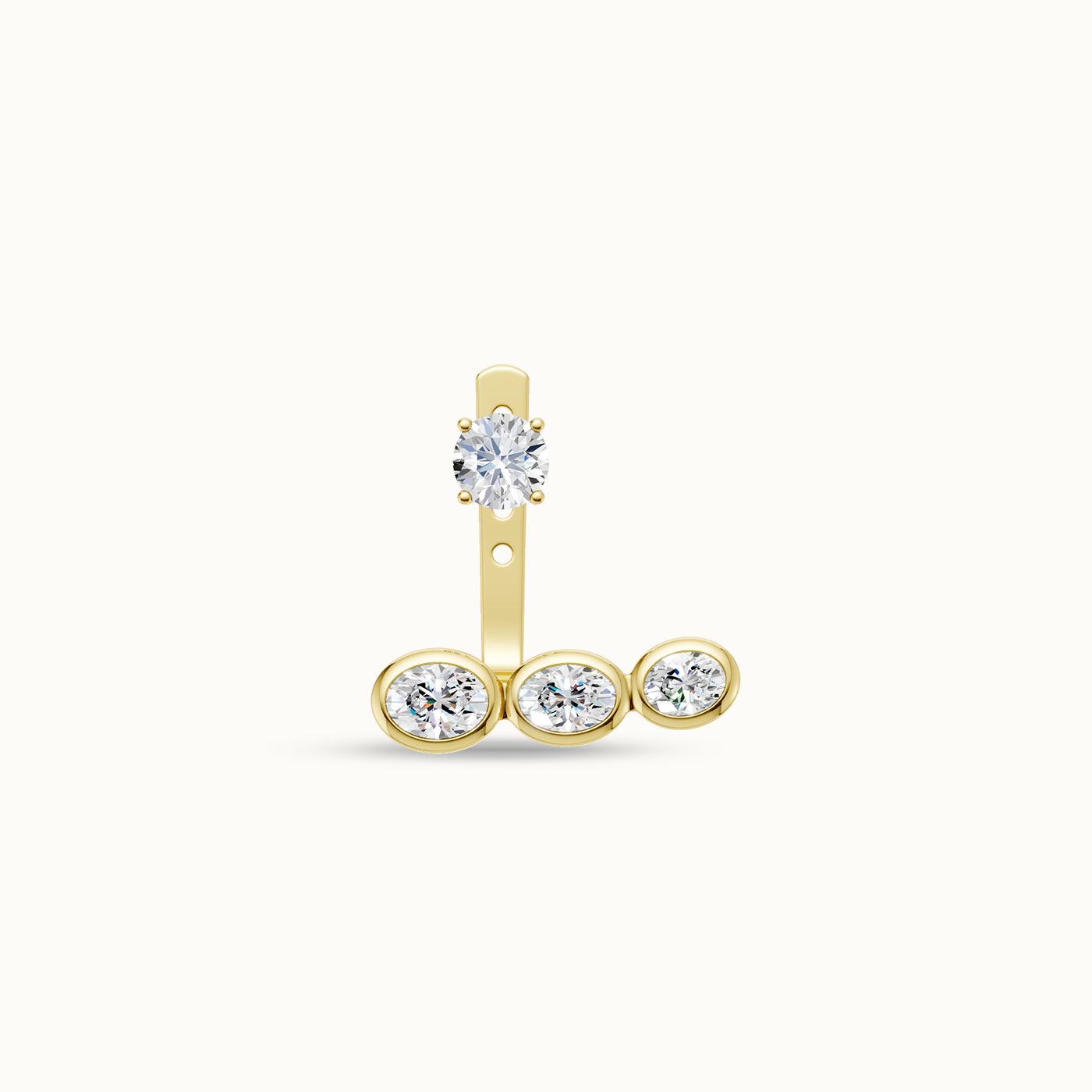 Triple Ovaal Bezel Oorbel Jas