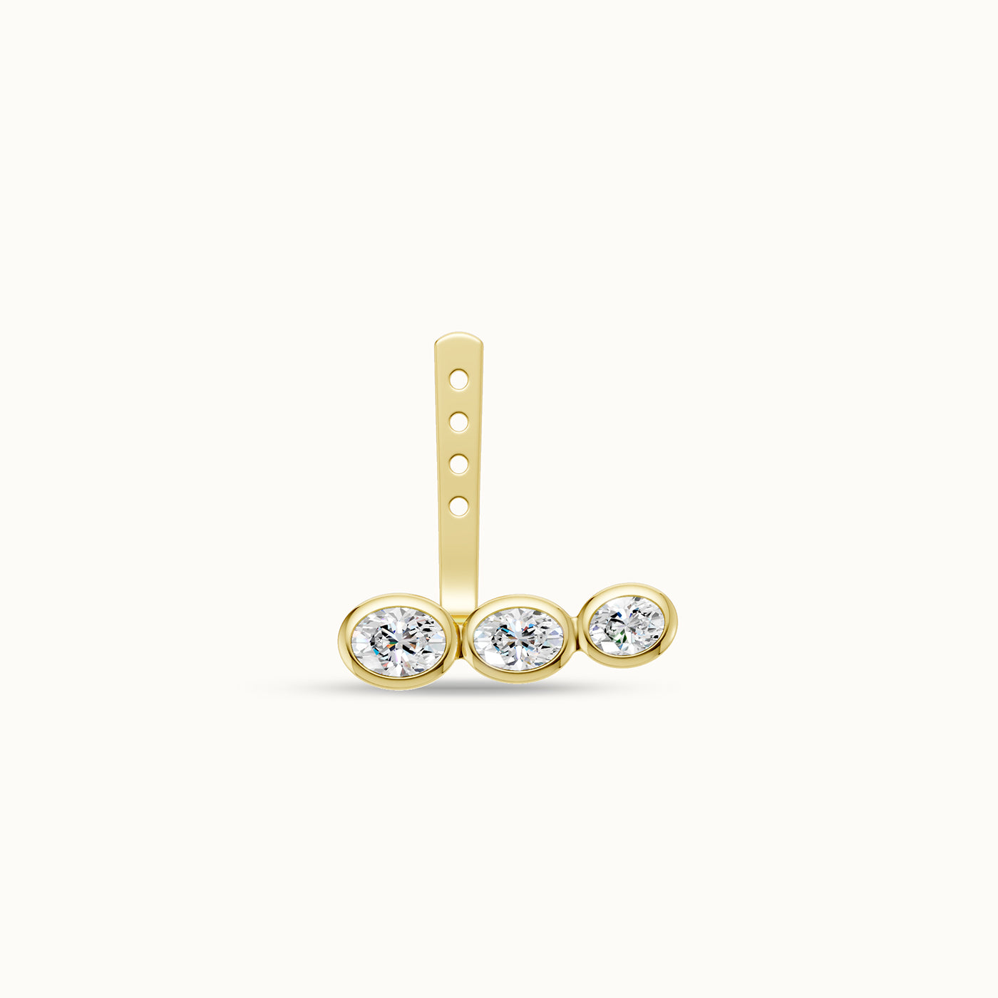Triple Ovaal Bezel Oorbel Jas