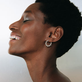 Spiraal Witte Topaas Oorbellen