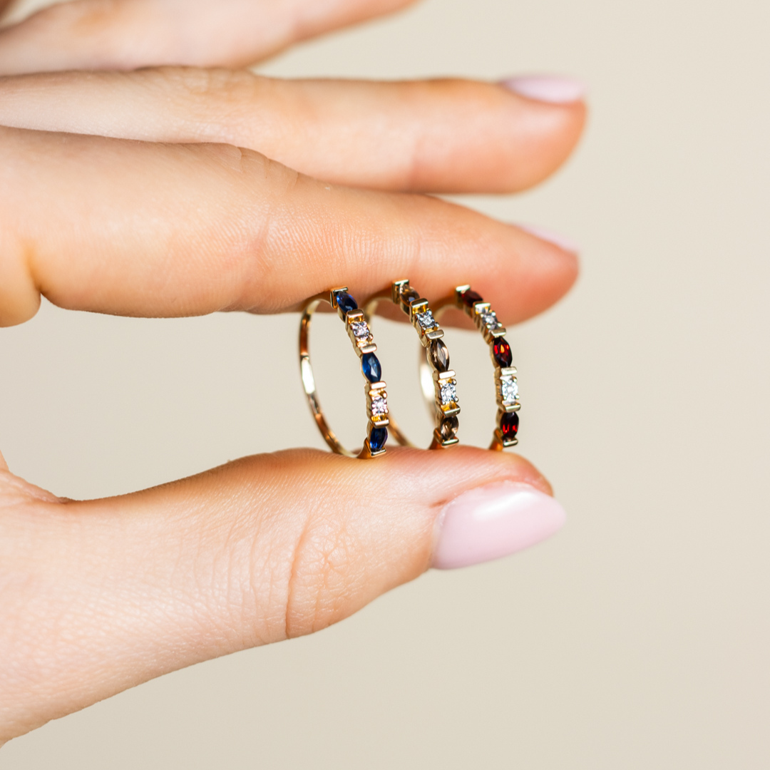 Audrey | 14K Rookkwarts & Diamant
