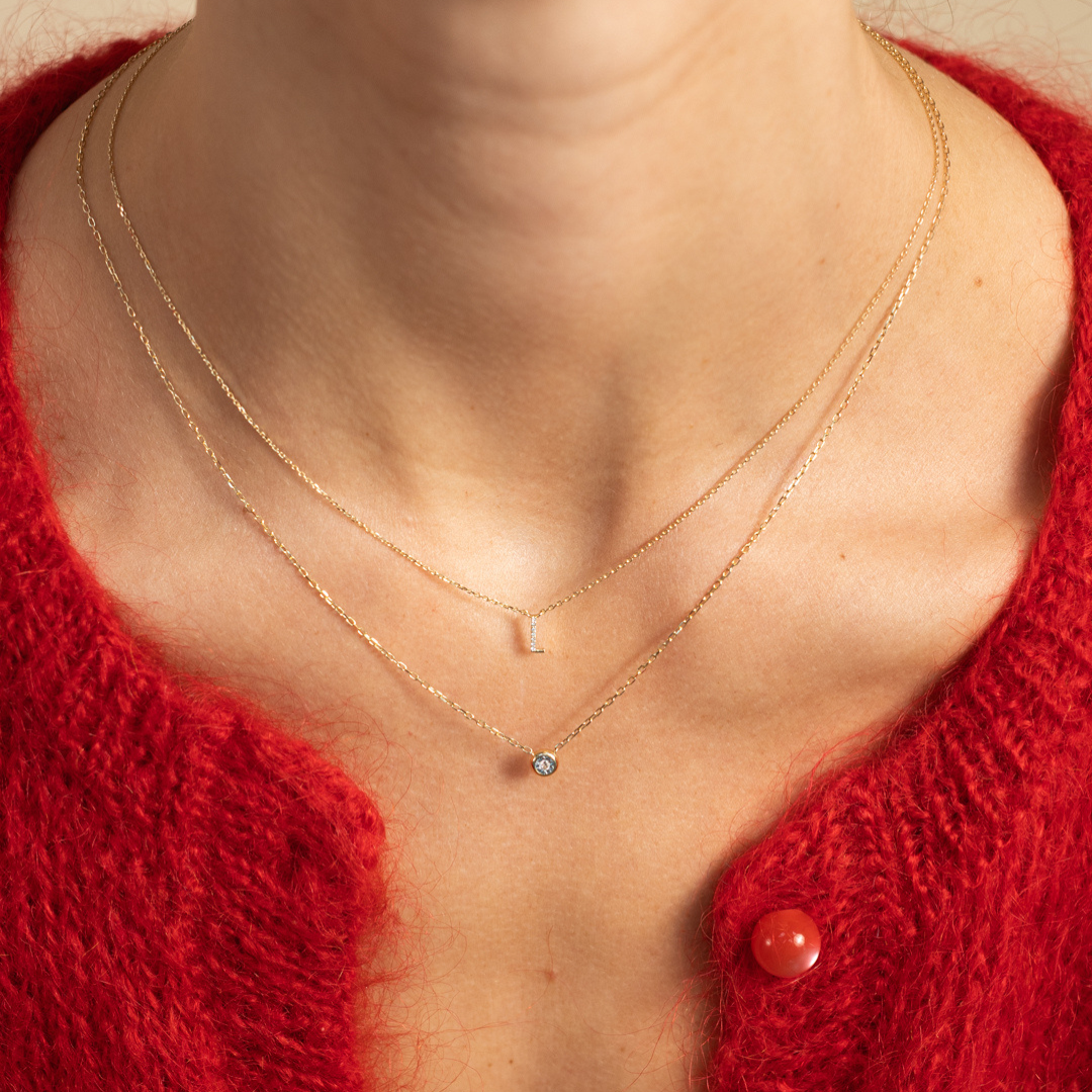 Letter Diamant Ketting