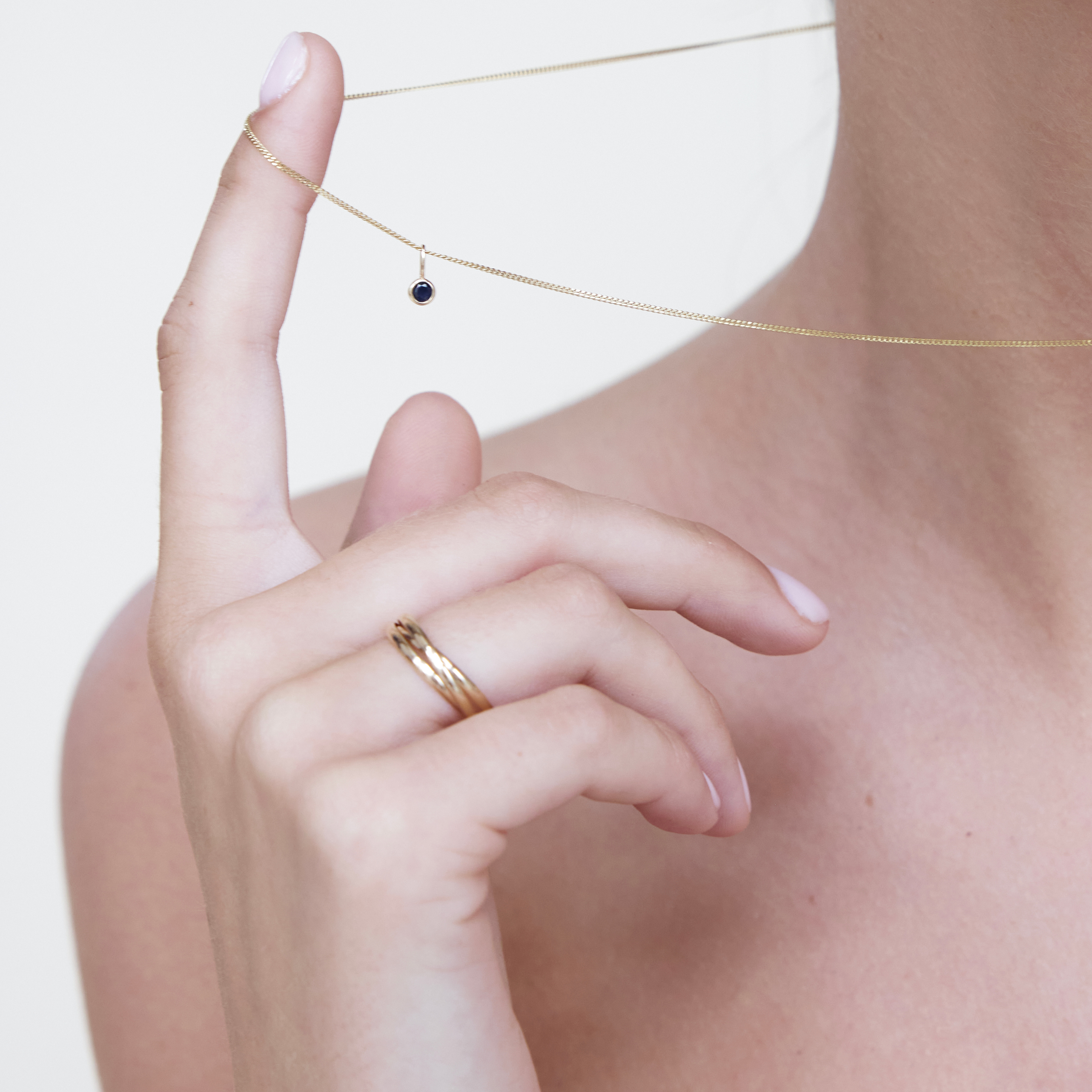 Ketting + Geboortesteen Hanger set