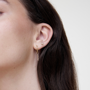 Triple White Topaz Stud