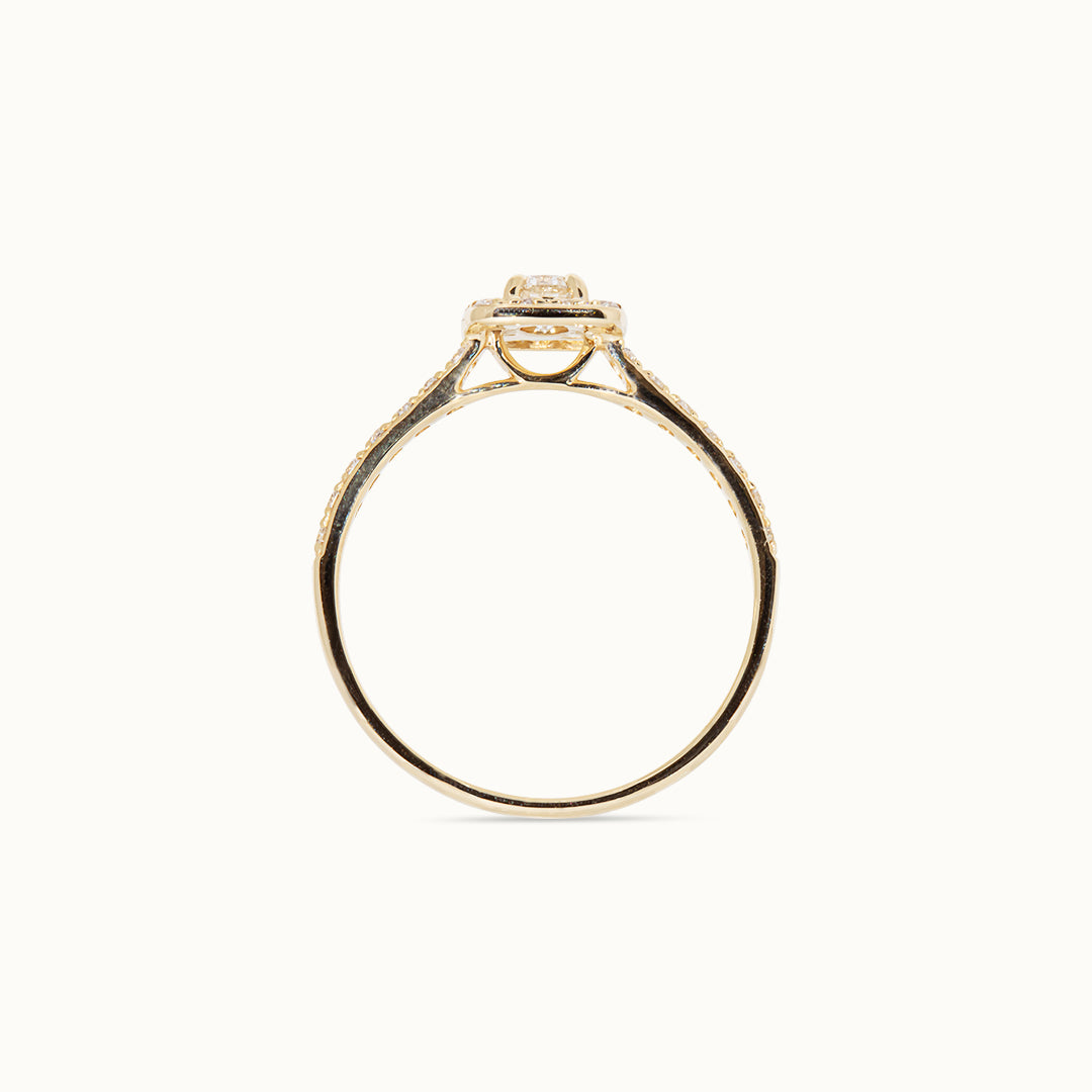 Halo Pavé Briljant geslepen Ring