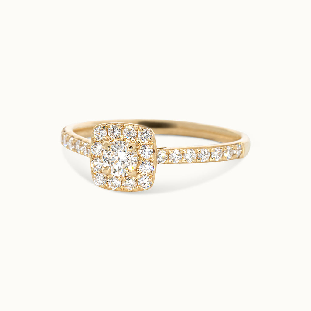 Halo Pavé Briljant geslepen Ring