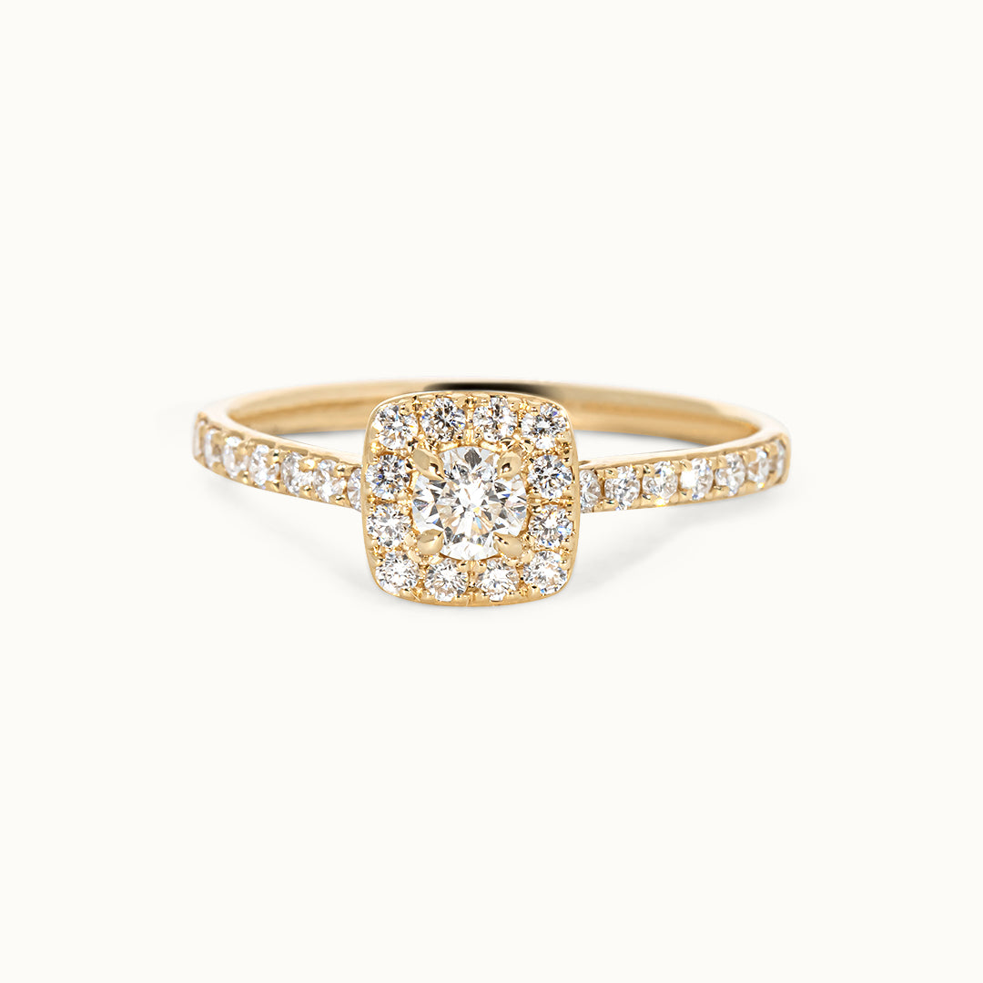 Halo Pavé Briljant geslepen Ring