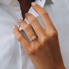 Halo Pavé Briljant geslepen Ring