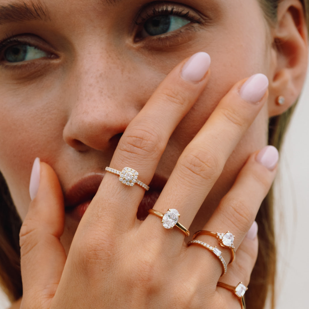 Halo Pavé Briljant geslepen Ring