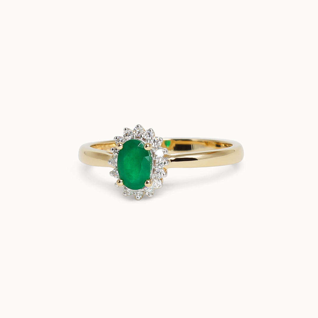 Spencer Petite | 14K Emerald and Diamond