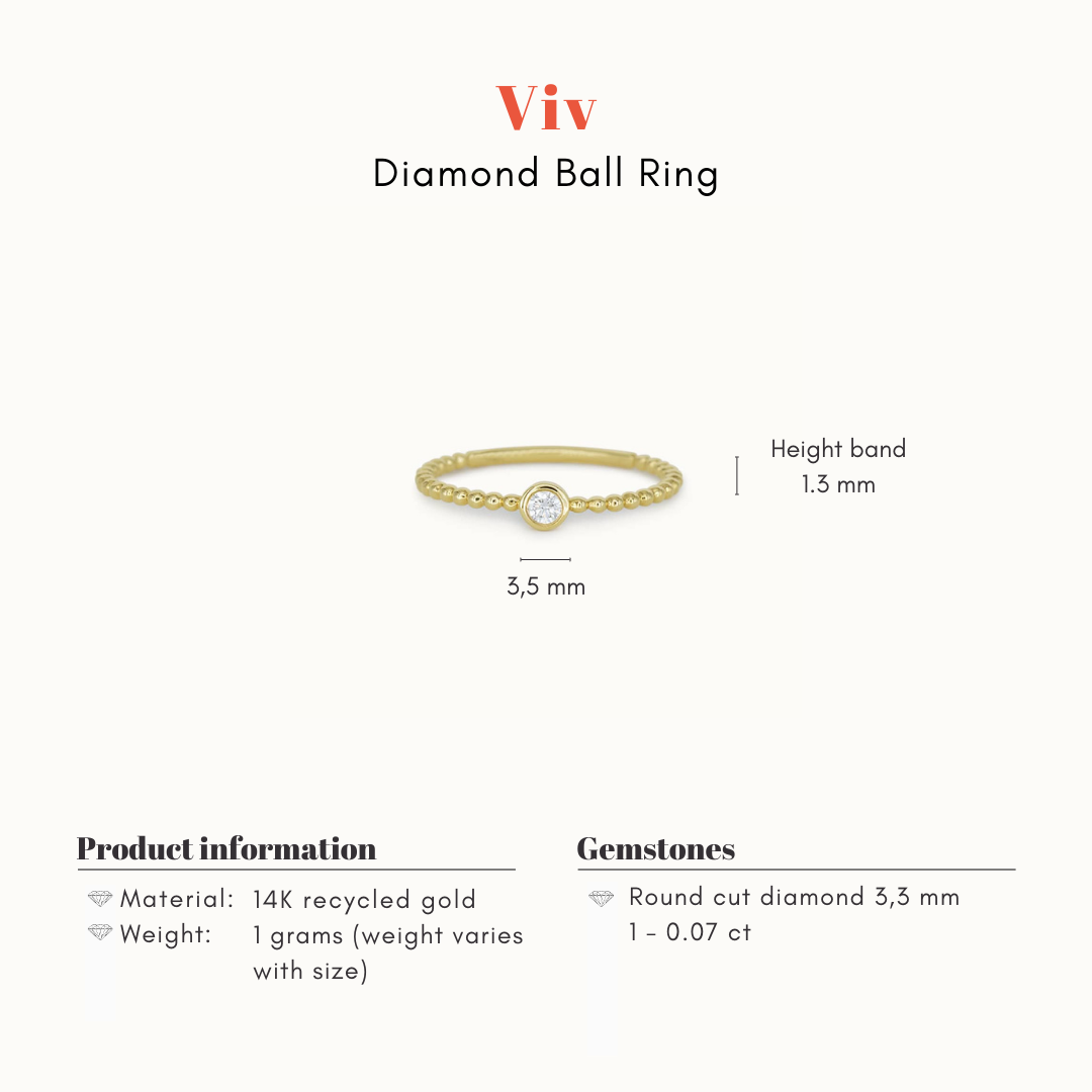 Viv | 14K Diamond Ball Ring