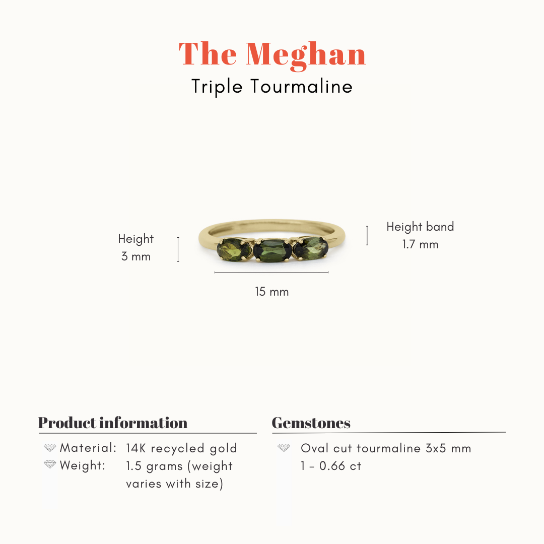 Meghan | 14K Triple Toermalijn