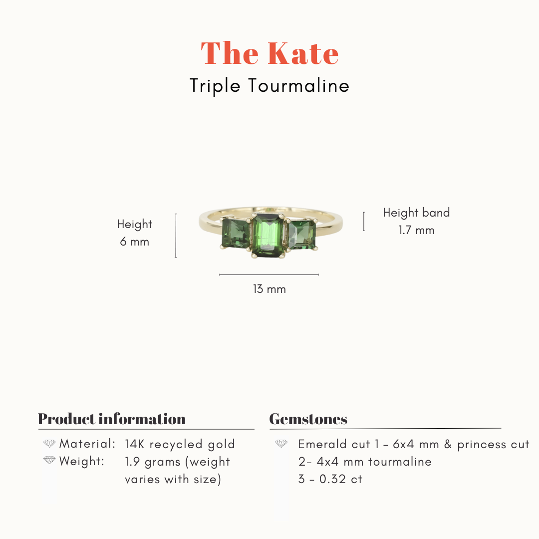 Kate | 14K Triple Toermalijn