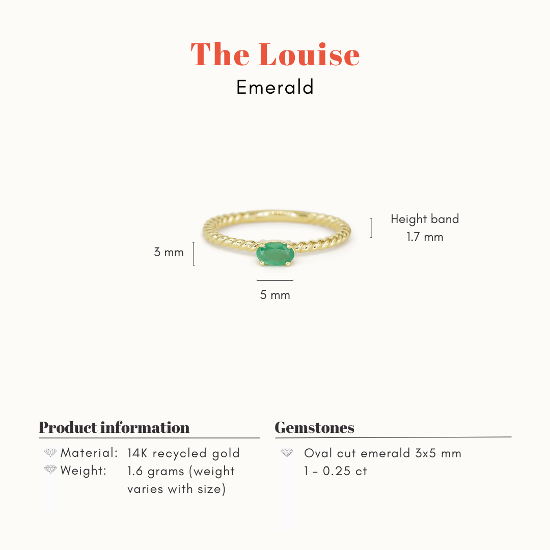 Louise | 14K Twisted Smaragd