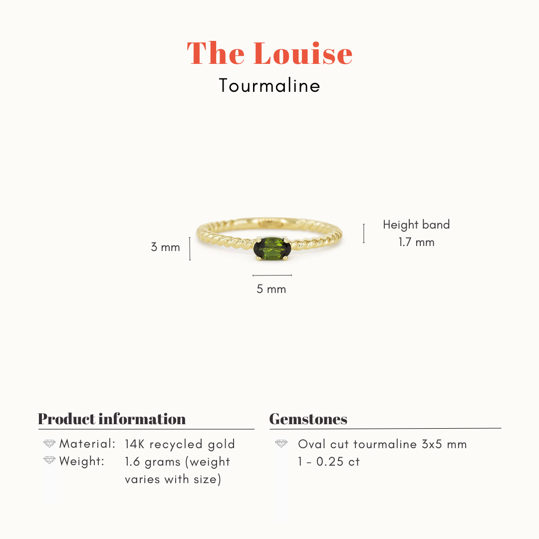 Louise | 14K Twisted Toermalijn