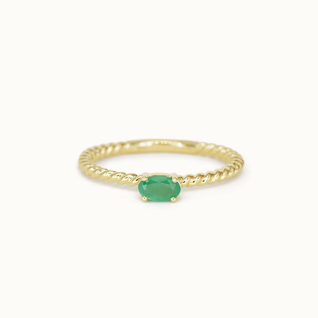 Louise | 14K Twisted Emerald