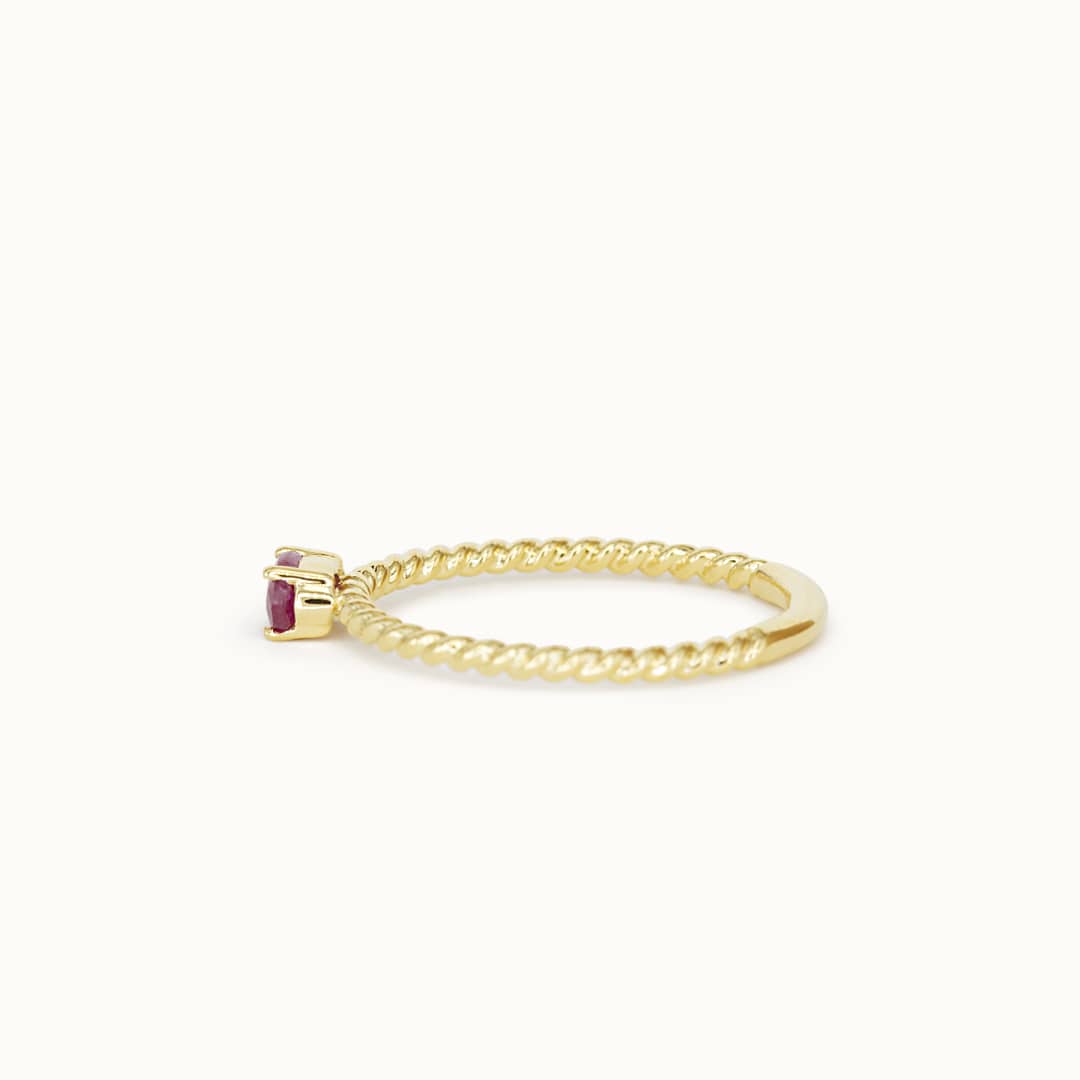 Louise | 14K Twisted Robijn