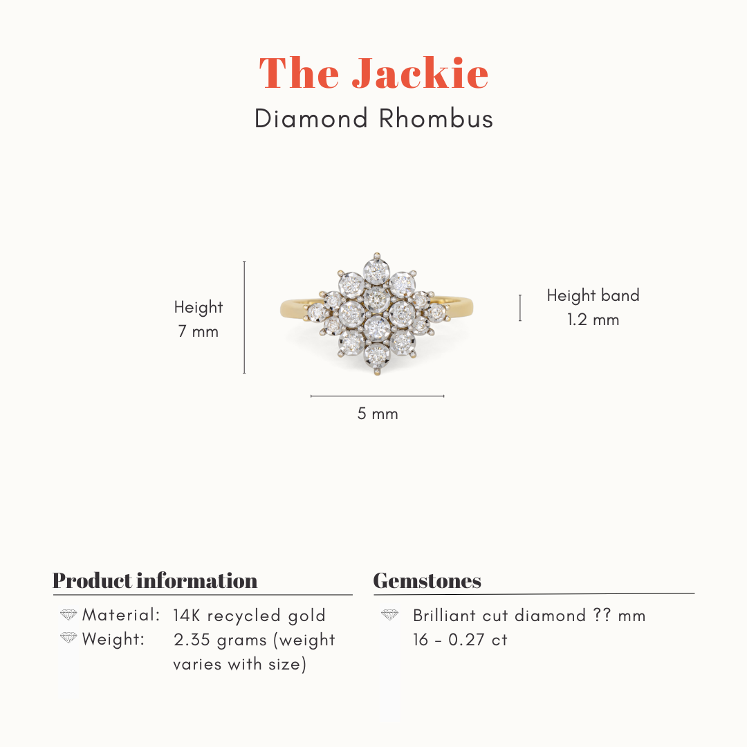 Jackie | 14K Diamond Rhombus Ring